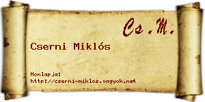 Cserni Miklós névjegykártya